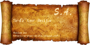 Sréter Anita névjegykártya